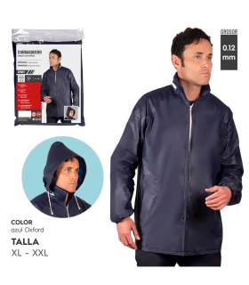 Tradineur - Chubasquero con capucha - Fabricado al 100% poliéster - Costura termoselladas - Talla XL, XXL - Color Azul Oscuro