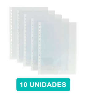 Tradineur - Pack de 10 fundas de plástico transparente A4, multitaladro, 16 agujeros, ordenar y clasificar apuntes, documentos, estudiantes, oficinas