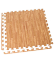 Tradineur - Pack de 4 baldosas de goma eva, grosor de 1 cm, esterilla, puzzle para suelo de gimnasio, fitness, yoga, alfombrilla de protección espuma (Imitación madera, 62 x 62 cm)