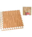 Tradineur - Pack de 4 baldosas de goma eva, grosor de 1 cm, esterilla, puzzle para suelo de gimnasio, fitness, yoga, alfombrilla de protección espuma (Imitación madera, 62 x 62 cm)