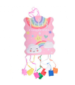 Piñata arco iris de cartón, feliz cumpleaños, para rellenar con golosinas, chuches, niños, decoración infantil para fiestas (Rosa, 37 x 47 cm)