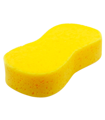 Tradineur - Esponja de coche, lavado y cuidado de carrocería, cristales, llantas, espuma de poliuretano, no raya, limpieza total (Amarillo, 24 x 12,7 x 4,8 cm)