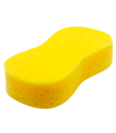 Tradineur - Esponja de coche, lavado y cuidado de carrocería, cristales, llantas, espuma de poliuretano, no raya, limpieza total (Amarillo, 24 x 12,7 x 4,8 cm)