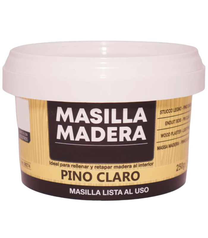 Tradineur - Masilla de relleno para madera, pasta para tapar grietas, lista para usar, reparación de fisuras, agujeros en muebles, uso interior, calidad profesional (Pino claro, 250 g)