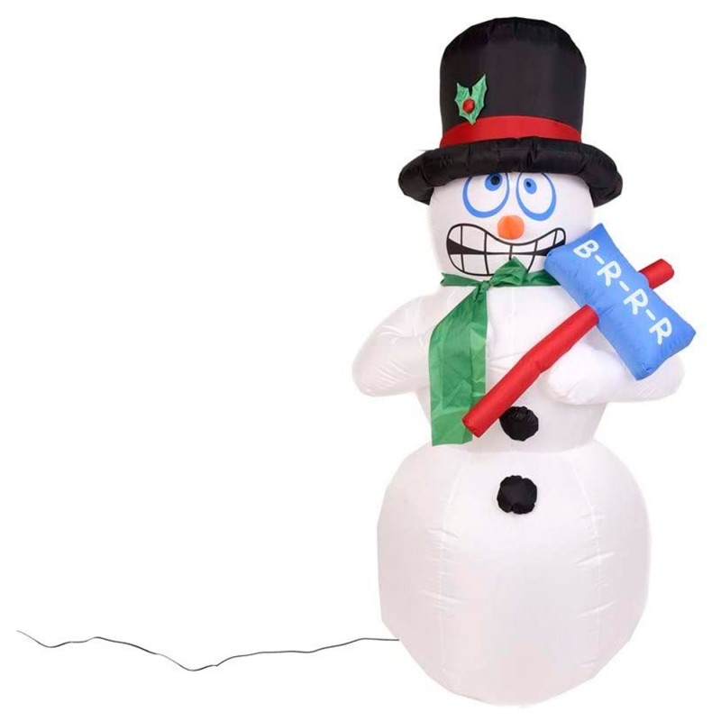 Muñeco de nieve hinchable con luces LED y enchufe, figura inflable decoración de Navidad, válido para exterior, fiesta, jardín, Muñeco de nieve hinchable con luces LED y enchufe, figura inflable decoración de Navidad, válido para exterior, fiesta, jardín,
