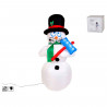 Muñeco de nieve hinchable con luces LED y enchufe, figura inflable decoración de Navidad, válido para exterior, fiesta, jardín,