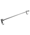 Tradineur - Toallero de baño adhesivo con ganchos, soporte de aluminio para toallas, sujeción mediante ventosas, sin taladro (Gris claro, 58 cm)