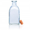 Tradineur - Botella de vidrio, frasca con tapón de corcho, reutilizable, recargable, licores, aceite, agua, vino, whisky, boda,