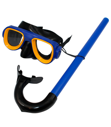 Tradineur - Gafas de buceo con tubo para niños, plástico y goma, accesorio para deportes acuáticos, mar, playa, piscina, talla infantil, color aleatorio