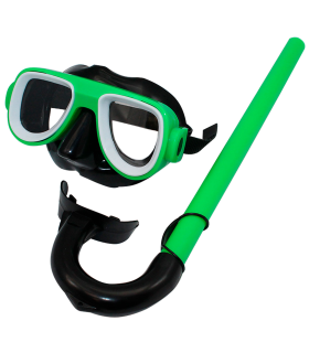 Tradineur - Gafas de buceo con tubo para niños, plástico y goma, accesorio para deportes acuáticos, mar, playa, piscina, talla infantil, color aleatorio