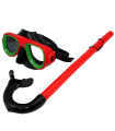 Tradineur - Gafas de buceo con tubo para niños, plástico y goma, accesorio para deportes acuáticos, mar, playa, piscina, talla infantil, color aleatorio