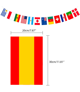 Tradineur - Guirnalda con banderas internacionales - Fabricado en Plástico - Ideal para decorar una fiesta de cumpleaños, una boda, un picnic o una reunión familiar - 50 Metros de longitud