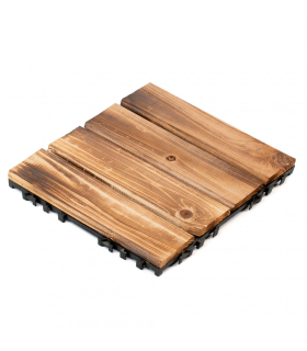 Tradineur - Baldosa de madera natural para terraza - Fácil instalación - Decoración y protección para exteriores - 30 x 30 cm - Color Marrón Claro