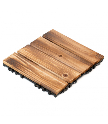 Tradineur - Baldosa de madera natural para terraza - Fácil instalación - Decoración y protección para exteriores - 30 x 30 cm - Color Marrón Claro