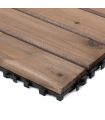 Tradineur - Baldosa de madera natural para terraza - Fácil instalación - Decoración y protección para exteriores - 30 x 30 cm - Color Marrón Oscuro