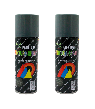 Montoro - Pack 2 botes de pintura en spray gris oscuro A10 200 ml, válido para multitud de superficies de interior y exterior. Pintura en spray, válida para distintos materiales de 17 x 5 x 5 cm