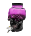 Tradineur - Tarro dispensador de cristal calavera con grifo 4 litros. Bote dispensador, botella con grifo, garrafa, jarra de cristal con grifo 26 x 17 cm, color aleatorio