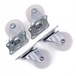 Tradineur - Pack de 4 Ruedas para Muebles - Fabricado en Acero Inoxidable - Apto para una amplia gama de muebles - Ø 32 mm