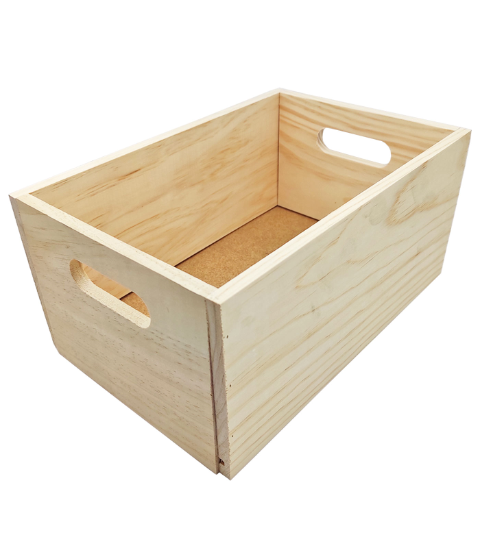 Caja de almacenamiento de madera con asas, caja rectangular decorativa, almacenaje documentos, juguetes, herramientas, comida, ropa, 14 x 30 x 20 cm