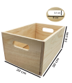 Caja de almacenamiento de madera con asas, caja rectangular decorativa, almacenaje documentos, juguetes, herramientas, comida, ropa, 14 x 30 x 20 cm