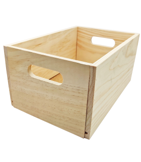 Caja de almacenamiento de madera con asas, caja rectangular decorativa, almacenaje documentos, juguetes, herramientas, comida, ropa, 14 x 30 x 20 cm