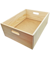 Caja de almacenamiento con asas, madera, caja rectangular decorativa, almacenaje documentos, juguetes, herramientas, comida, ropa, 14 x 40 x 30 cm