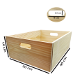 Caja de almacenamiento con asas, madera, caja rectangular decorativa, almacenaje documentos, juguetes, herramientas, comida, ropa, 14 x 40 x 30 cm