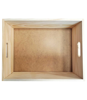 Caja de almacenamiento con asas, madera, caja rectangular decorativa, almacenaje documentos, juguetes, herramientas, comida, ropa, 14 x 40 x 30 cm