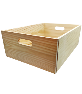 Caja de almacenamiento con asas, madera, caja rectangular decorativa, almacenaje documentos, juguetes, herramientas, comida, ropa, 14 x 40 x 30 cm