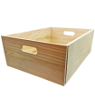 Caja de almacenamiento con asas, madera, caja rectangular decorativa, almacenaje documentos, juguetes, herramientas, comida, ropa, 14 x 40 x 30 cm