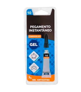 Pegamentos 3 gr Silbor en el gel transparente, rápido e instantáneo, superficies de cerámica, plástico, entre otros.