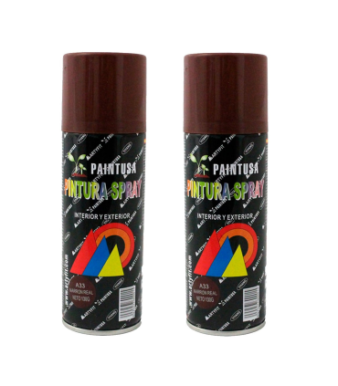 Montoro - Pack 2 botes de pintura en spray marrón real A33 400 ml, válido para multitud de superficie de interior y exterior