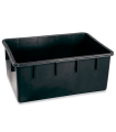 Tradineur - Cubo de plástico rectangular para mortero, tina, depósito, tanque, barreño, contenedor de agua para riego, construcción (Negro, 220 litros)