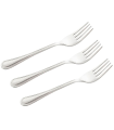 Tradineur - Set de 3 tenedores de mesa de acero inoxidable, cubiertos clásicos para carne, aptos para lavavajillas, 19,4 cm