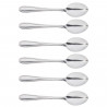 Tradineur - Set de 6 cucharas moka de acero inoxidable, cucharillas clásicas para postre, helado, tarta, té, infusiones, 12 cm