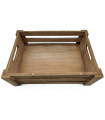 Tradineur - Caja de madera con asas "Wood Box" - Almacenamiento y organización - Caja Multiusos, Decoración, Herramientas, cocina, etc. - 38 x 28 x 15 cm - Color Marrón