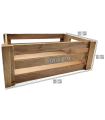 Tradineur - Caja de madera con asas "Wood Box" - Almacenamiento y organización - Caja Multiusos, Decoración, Herramientas, cocina, etc. - 38 x 28 x 15 cm - Color Marrón