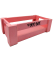 Tradineur - Caja de madera con asas "Wood Box" - Almacenamiento y organización - Caja Multiusos, Decoración, Herramientas, cocina, etc. - 22 x 12 x 7 cm - Color Rosa