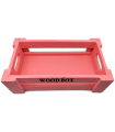 Tradineur - Caja de madera con asas "Wood Box" - Almacenamiento y organización - Caja Multiusos, Decoración, Herramientas, cocina, etc. - 22 x 12 x 7 cm - Color Rosa