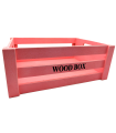 Tradineur - Caja de madera con asas "Wood Box" - Almacenamiento y organización - Caja Multiusos, Decoración, Herramientas, cocina, etc. - 34 x 24 x 13 cm - Color Rosa