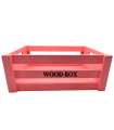 Tradineur - Caja de madera con asas "Wood Box" - Almacenamiento y organización - Caja Multiusos, Decoración, Herramientas, cocina, etc. - 34 x 24 x 13 cm - Color Rosa