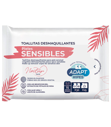 Tradineur - Toallitas desmaquillantes pieles sensibles - Tejido Exfoliante - Aloe vera y aceite de almendra - Incluye 15 Toallas.