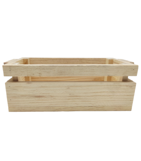 Tradineur - Set de 2 cajas de madera con asas, recipientes multiusos rectangulares, almacenaje de herramientas, accesorios de pintura, decoración, 31,2 x 15,2 x 12 cm y 26,2 x 12,2 x 9 cm