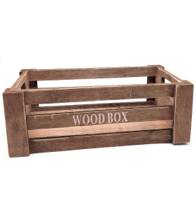 Tradineur - Set de 2 cajas de madera con asas, wood box, multiusos, almacenaje de objetos, herramientas, accesorios de pintura, decoración, cocina (Marrón, 26 x 16 x 9 cm y 22 x 12 x 7 cm)