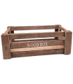 Tradineur - Set de 2 cajas de madera con asas, wood box, multiusos, almacenaje de objetos, herramientas, accesorios de pintura, decoración, cocina (Marrón, 26 x 16 x 9 cm y 22 x 12 x 7 cm)