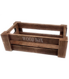 Tradineur - Set de 2 cajas de madera con asas, wood box, multiusos, almacenaje de objetos, herramientas, accesorios de pintura, decoración, cocina (Marrón, 26 x 16 x 9 cm y 22 x 12 x 7 cm)