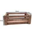 Tradineur - Set de 2 cajas de madera con asas, wood box, multiusos, almacenaje de objetos, herramientas, accesorios de pintura, decoración, cocina (Marrón, 26 x 16 x 9 cm y 22 x 12 x 7 cm)