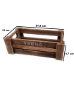 Tradineur - Set de 2 cajas de madera con asas, wood box, multiusos, almacenaje de objetos, herramientas, accesorios de pintura, decoración, cocina (Marrón, 26 x 16 x 9 cm y 22 x 12 x 7 cm)