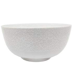 Tradineur - Cuenco bowl blanco de cerámica, diámetro 14 cm, taza redonda, tazón, bol, recipiente para desayunar, tomar aperitivos, vajilla apta para lavavajillas y microondas