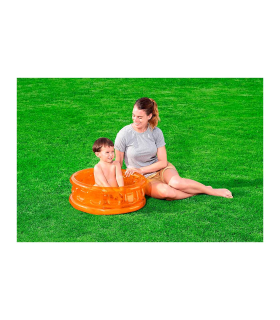 Tradineur - Piscina hinchable infantil, vinilo resistente, válvula de seguridad, 3 cámaras de aire, 64 x 25 cm, color aleatorio